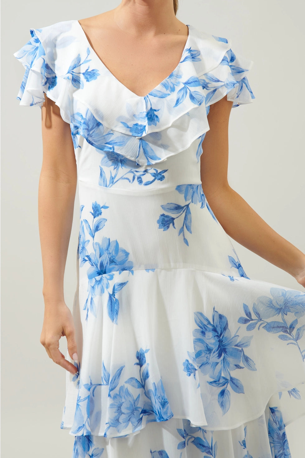 Meliza Ruffle Tiered Sinclair Midi Dress