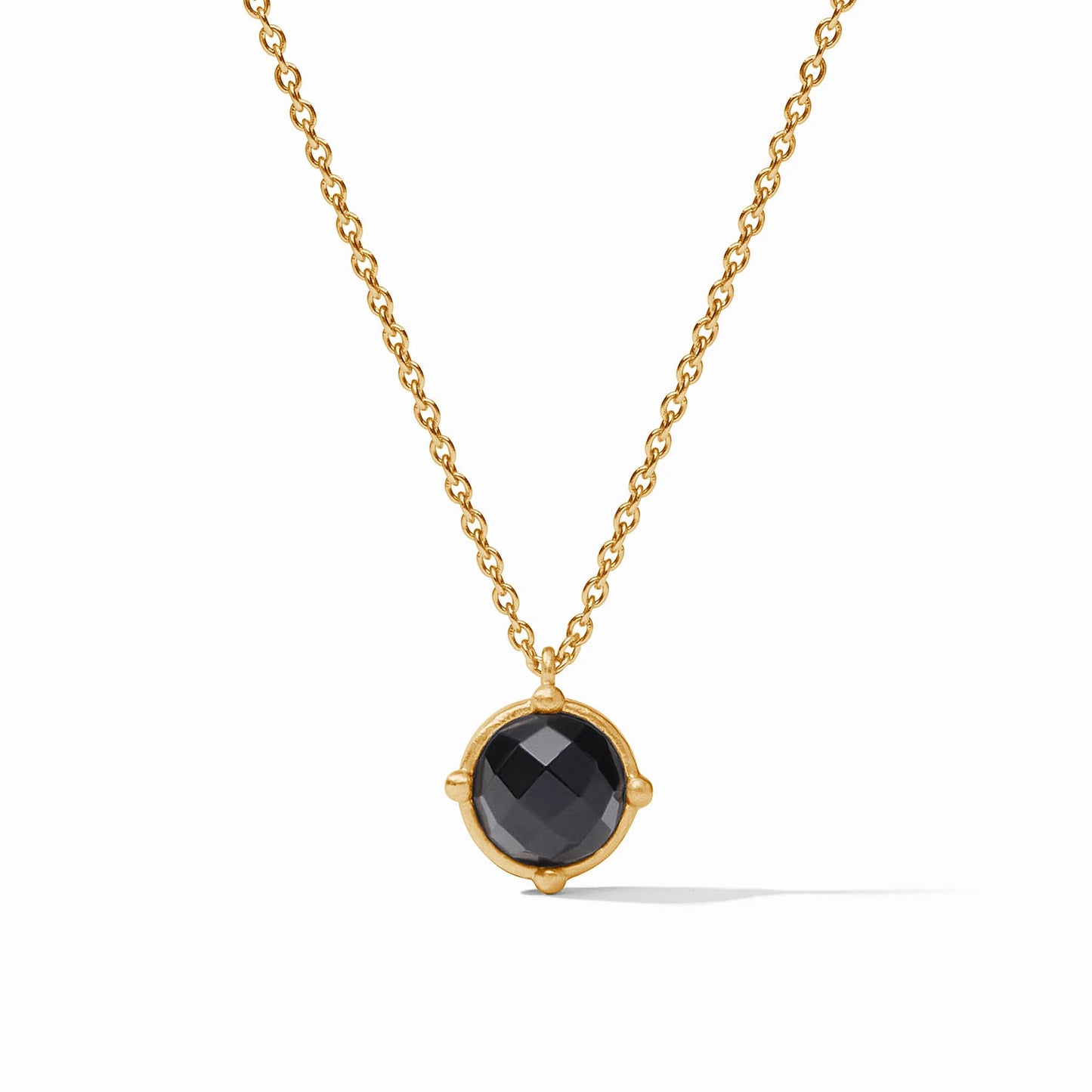 Julie Vos Honeybee Solitaire Necklace Obsidian Black