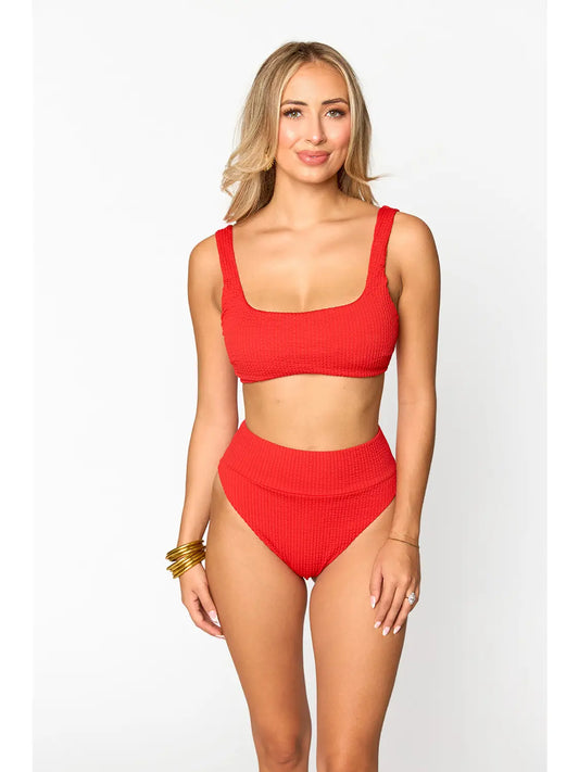 Ora Red Two Piece Swimsuit