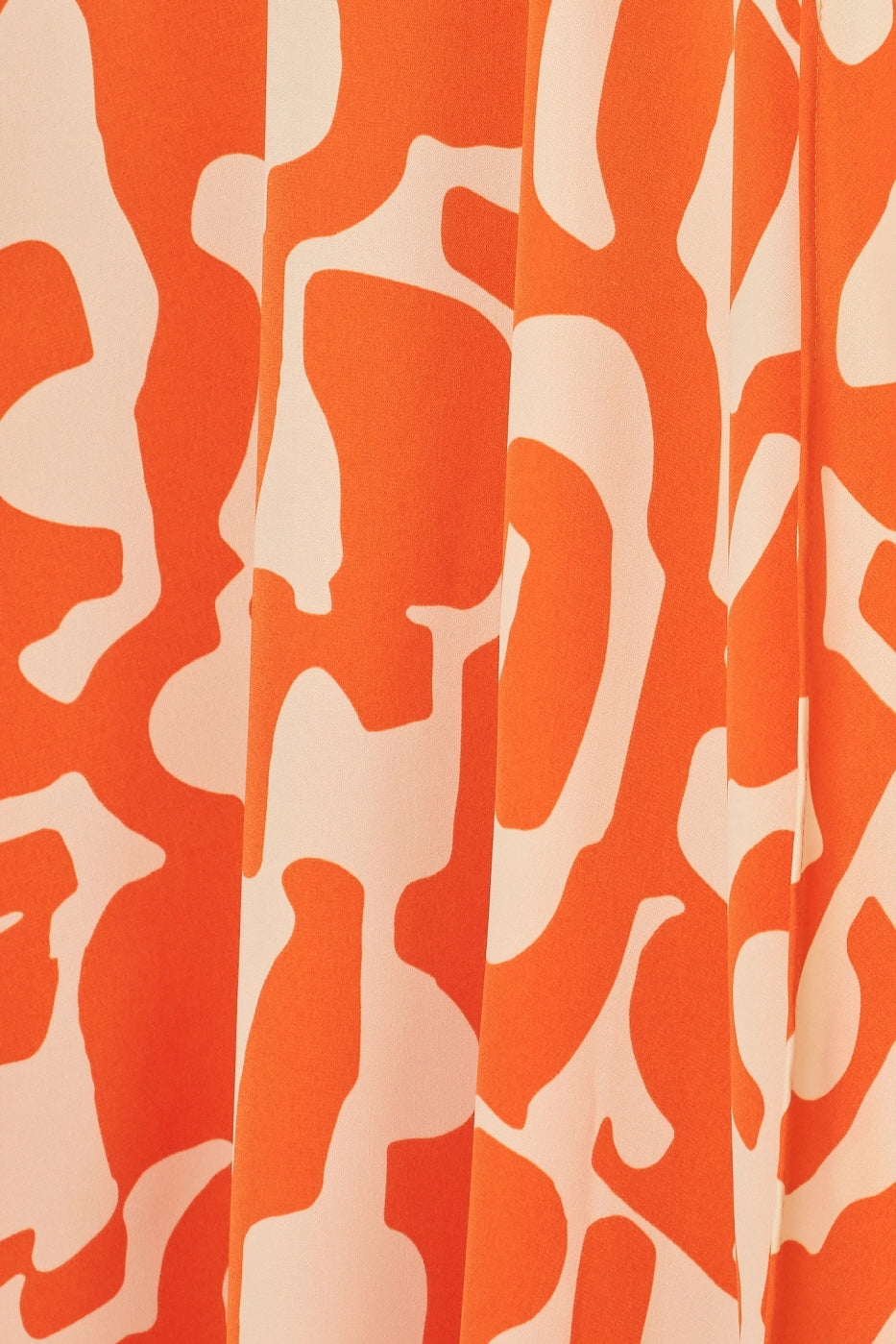 Orange and White Geometric Maxi Dress