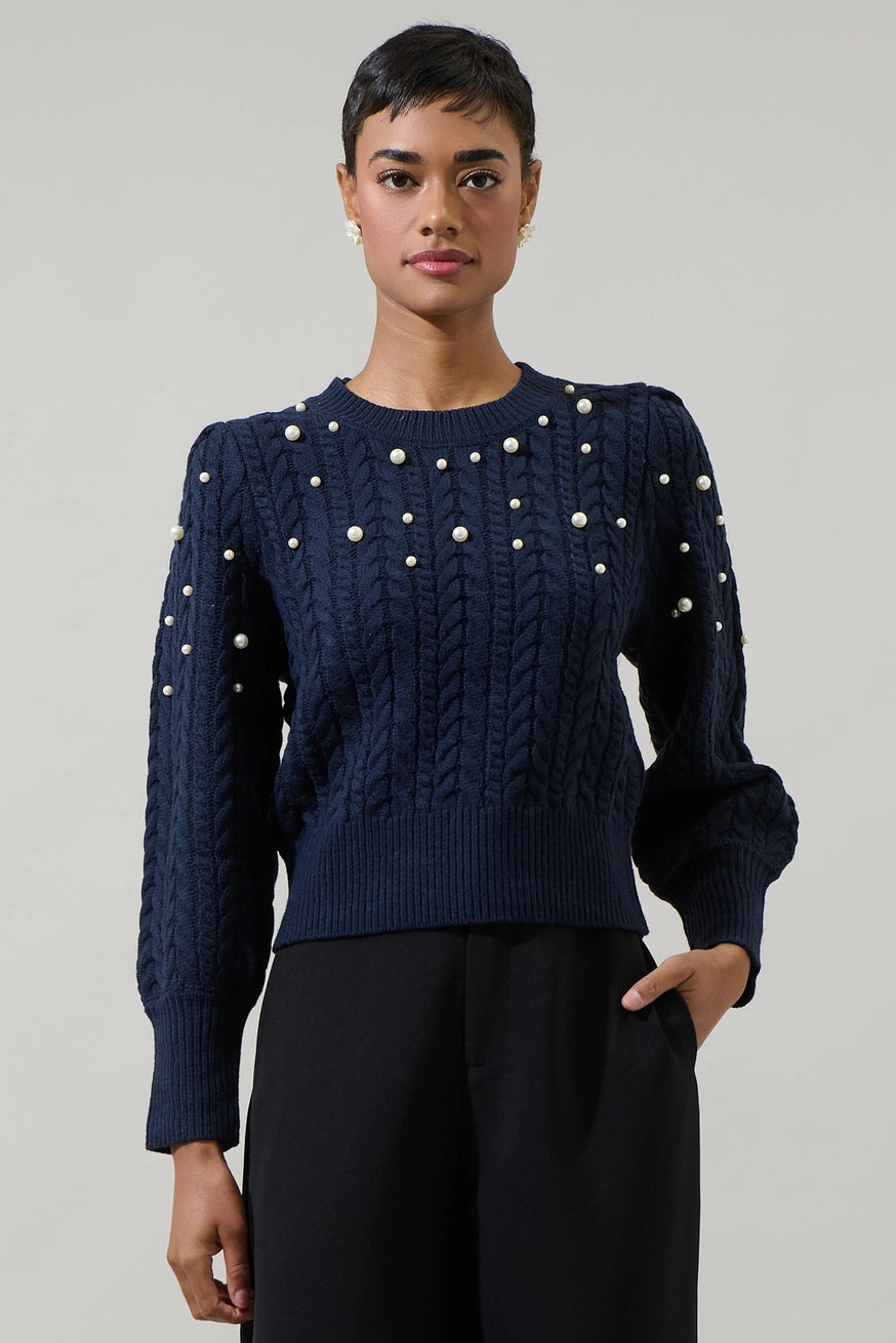 Pearl Round Neck Sweater