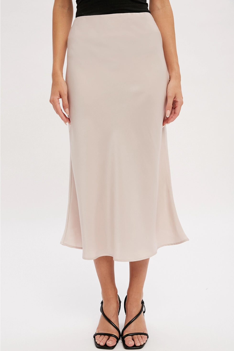 Pearl Satin Midi Skirt