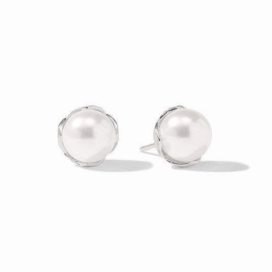 Julie Vos Penelope Stud In Silver Pearl