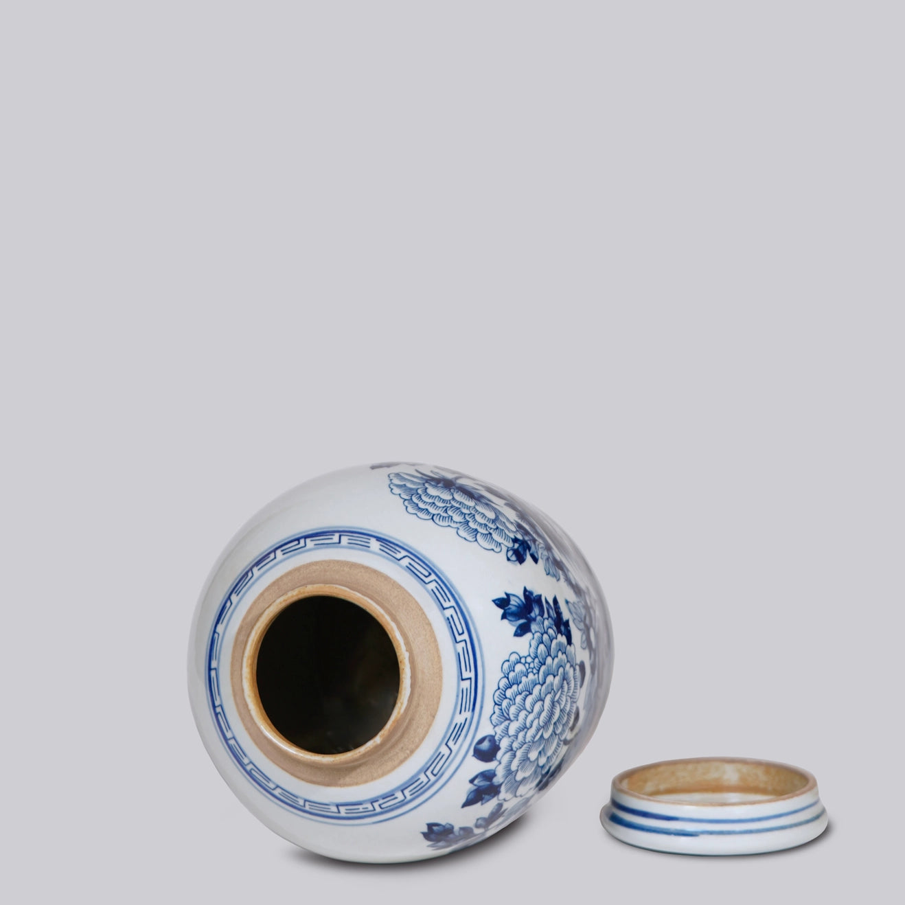 Peony Blue and White Porcelain Jar