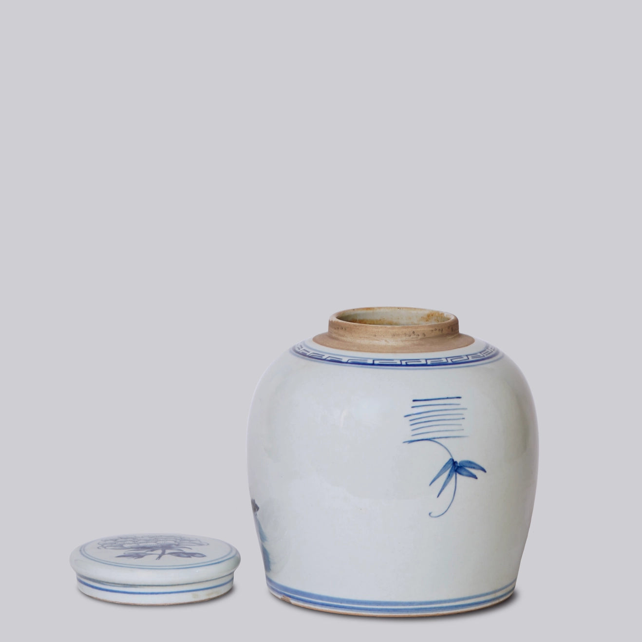 Peony Blue and White Porcelain Jar