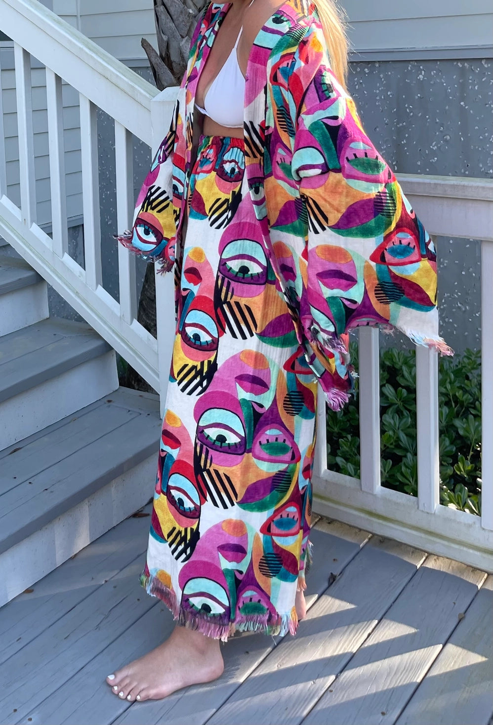 Picasso Face Kaftan Caftan Two-Piece Set