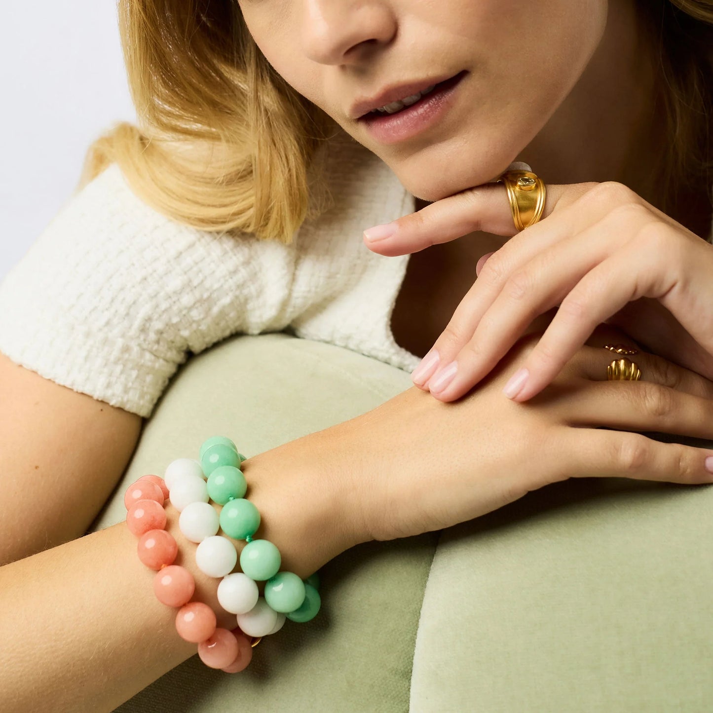 Julie Vos Portofino Beaded Bracelet In Aqua Jade