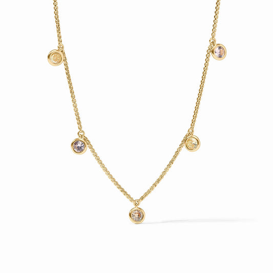 Julie Vos Rainbow Delicate Charm Necklace Champagne Radiance