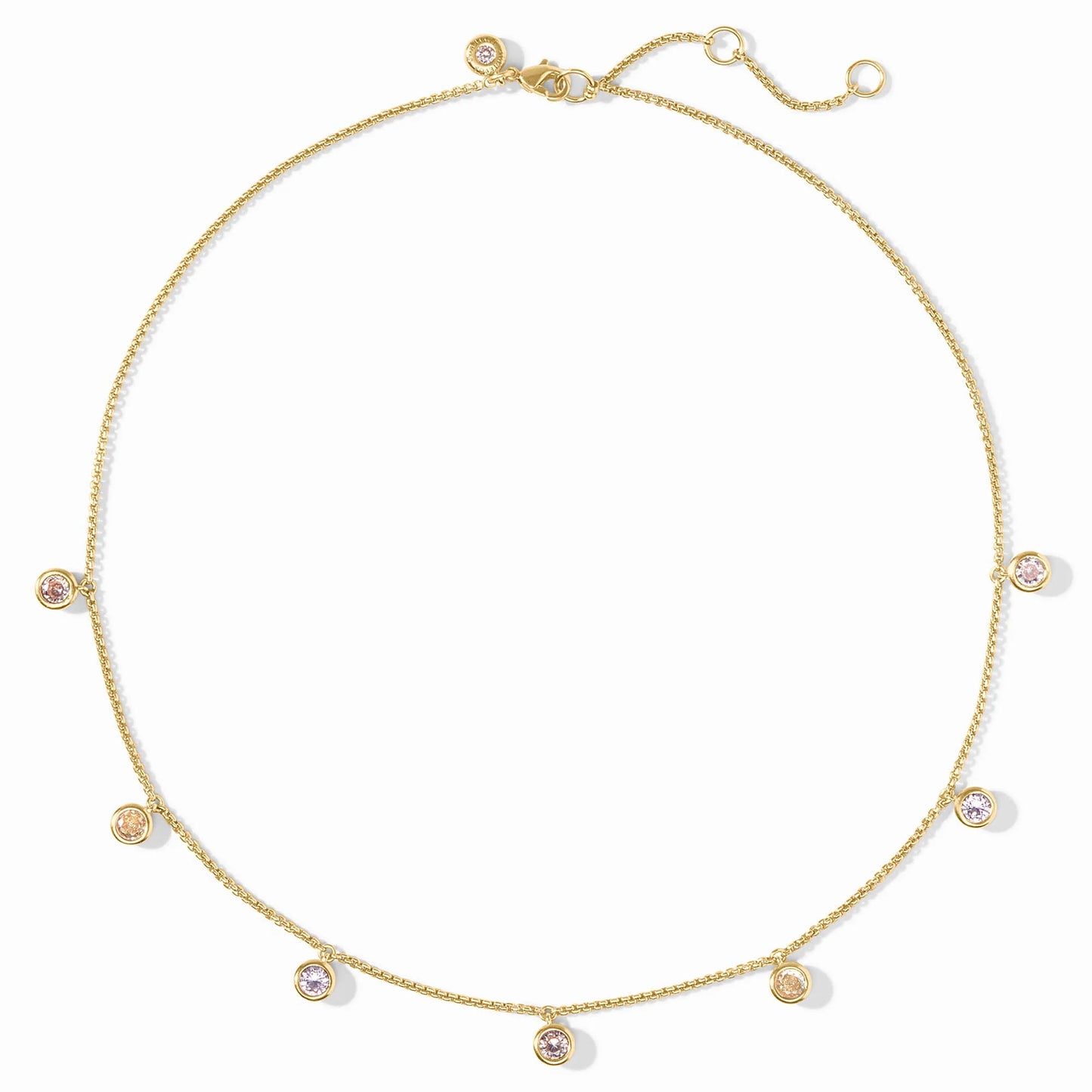 Julie Vos Rainbow Delicate Charm Necklace Champagne Radiance