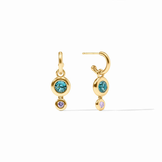 Julie Vos Rainbow Duo Hoop & Charm Earring Blue Twilight