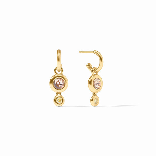 Julie Vos Rainbow Duo Hoop & Charm Earring Champagne Radiance