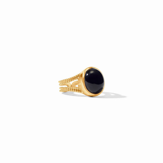 Julie Vos Cabochon Ring Obsidian Black