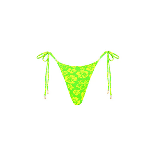 Kulani Kinis Thong Tie Side Bikini Bottom - Aloha Lime