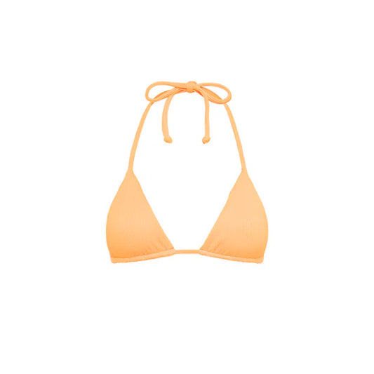 Kulani Kinis Slide Triangle Bikini Top Mango Ribbed