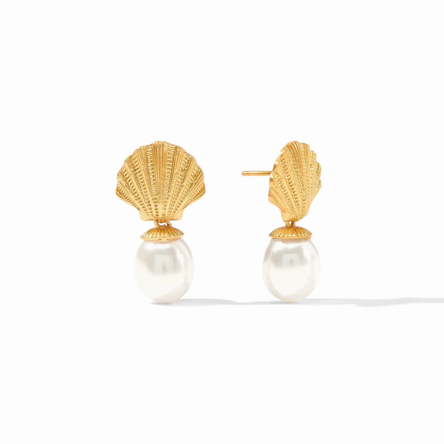 Julie Vos Sanibel Shell Pearl Drop Earrings