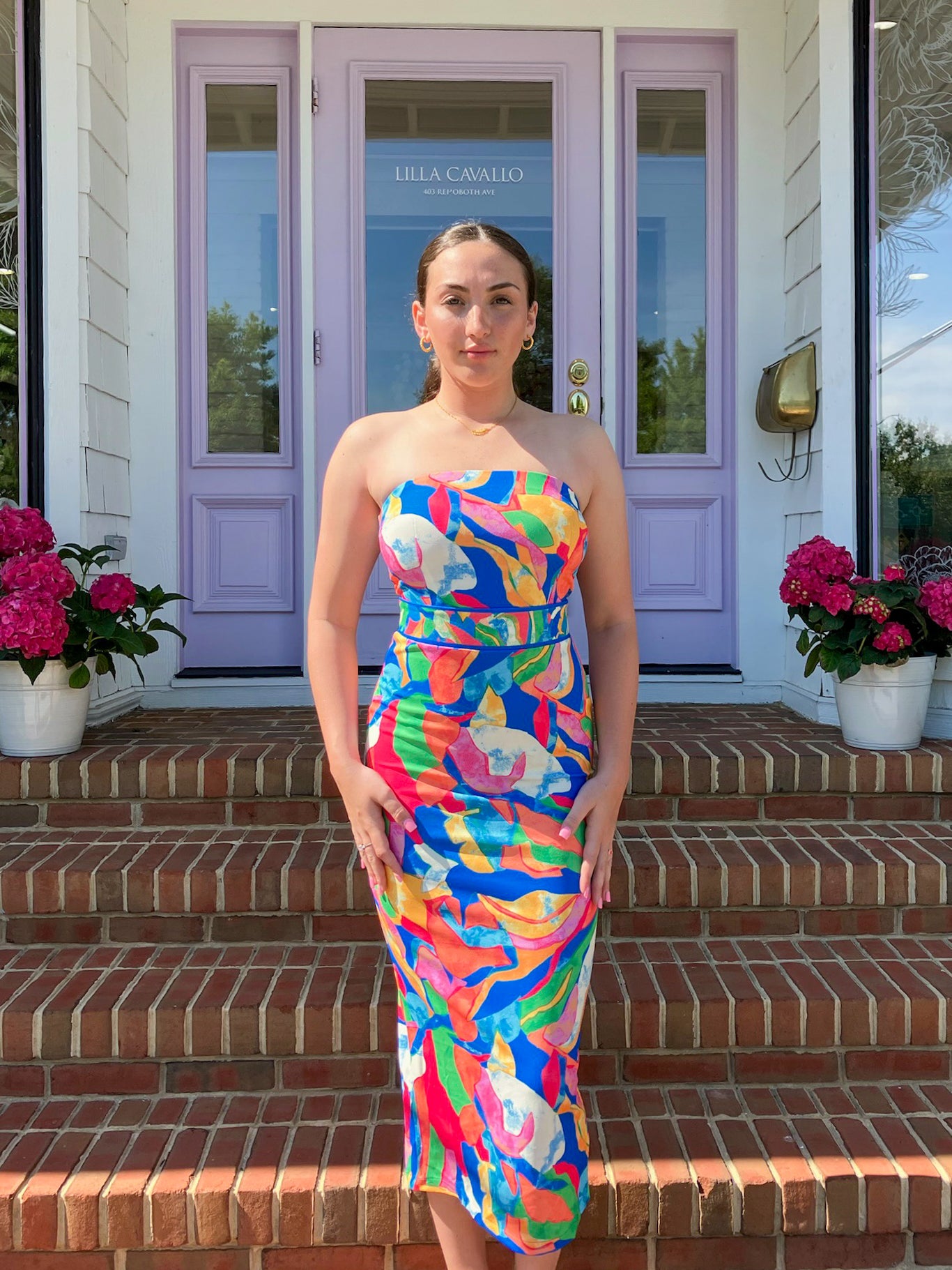 Sleeveless Colorful Artsy Midi Dress