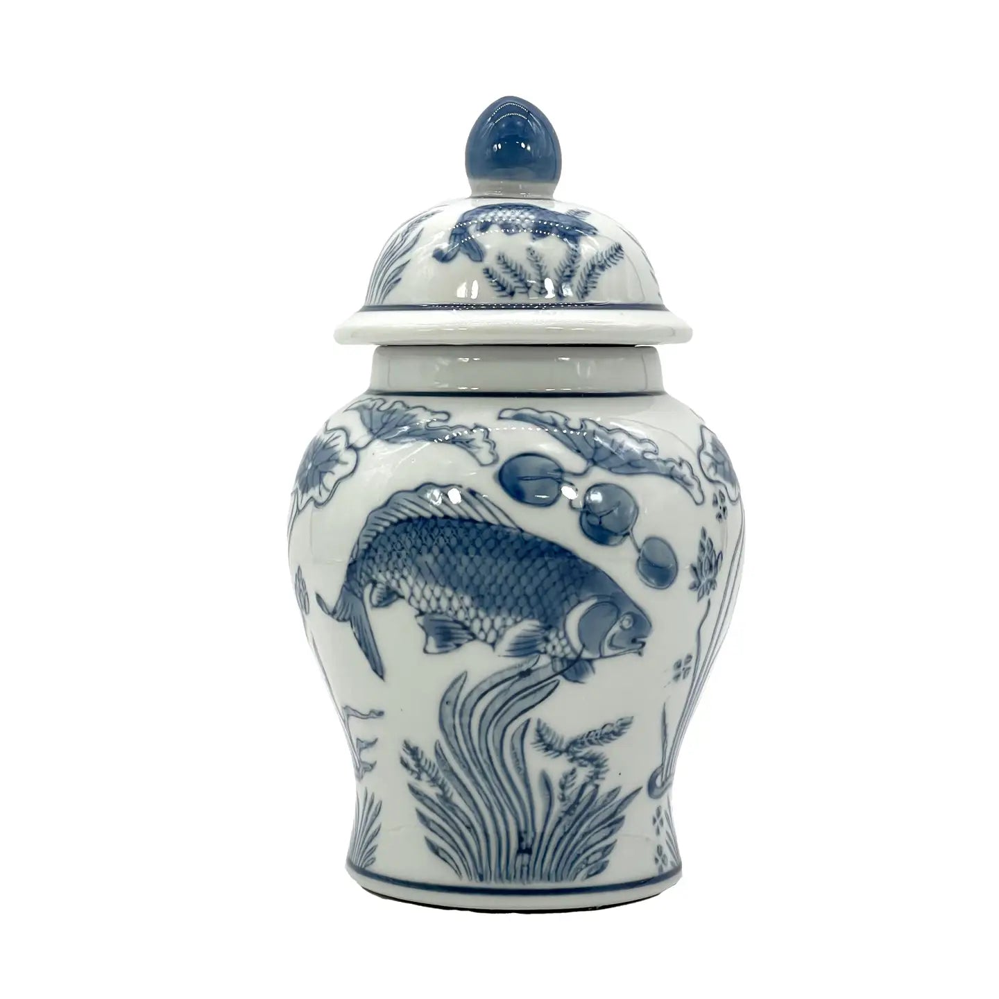 Small Chinoiserie Ceramic Decorative Tea & Ginger Jar