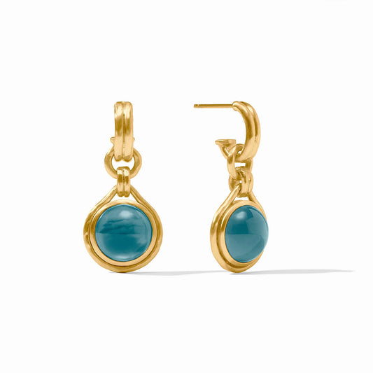 Julie Vos Solara Hoop & Charm Earring Iridescent Montana Blue