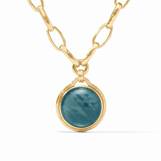 Julie Vos Solara Statement Necklace Iridescent Montana Blue