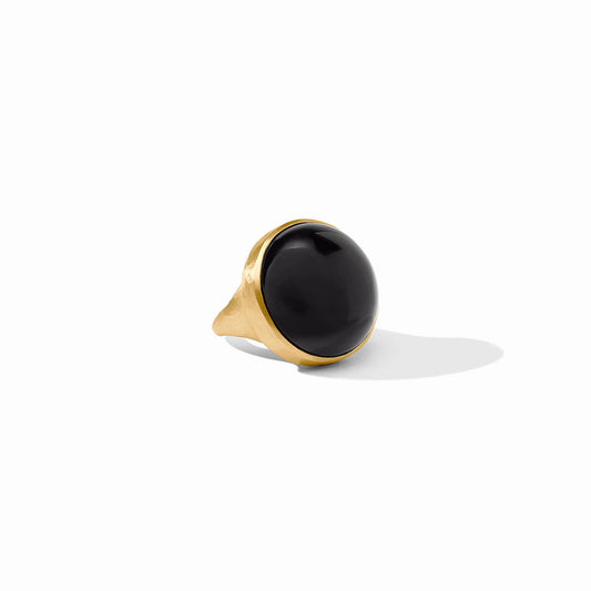 Julie Vos Solara Statement Ring Obsidian Black