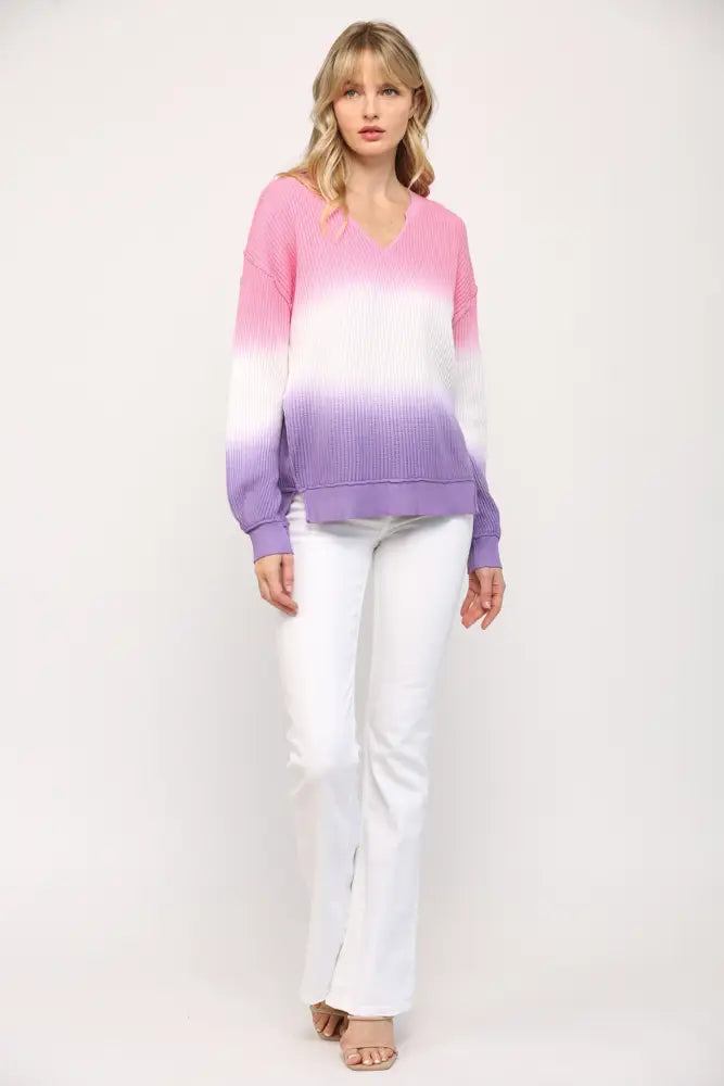 Ombre Pink Purple Sweater