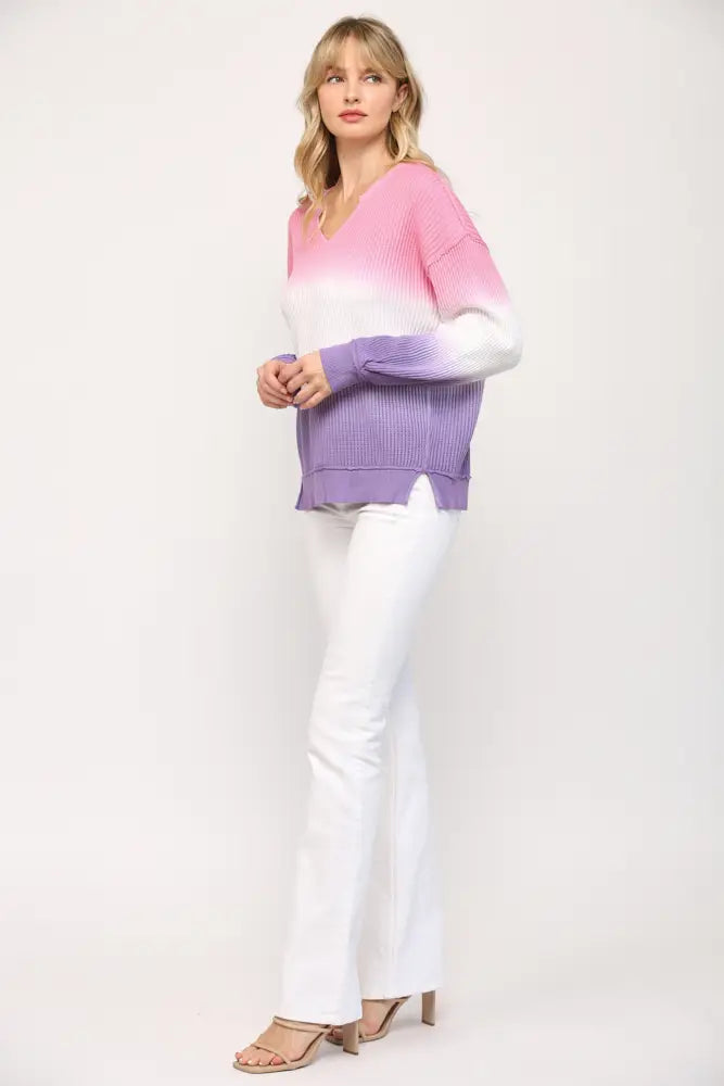 Ombre Pink Purple Sweater