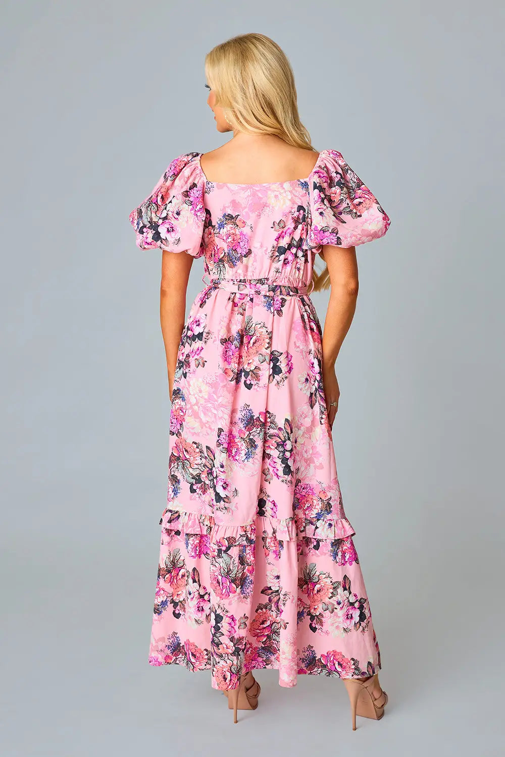 Bashful Pink Floral Maxi Dress