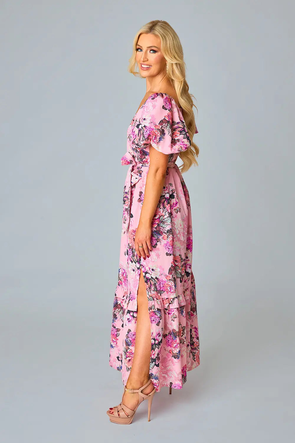 Bashful Pink Floral Maxi Dress