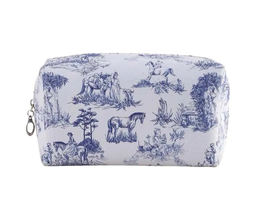 Cowgirls Blue & White Makeup Bag