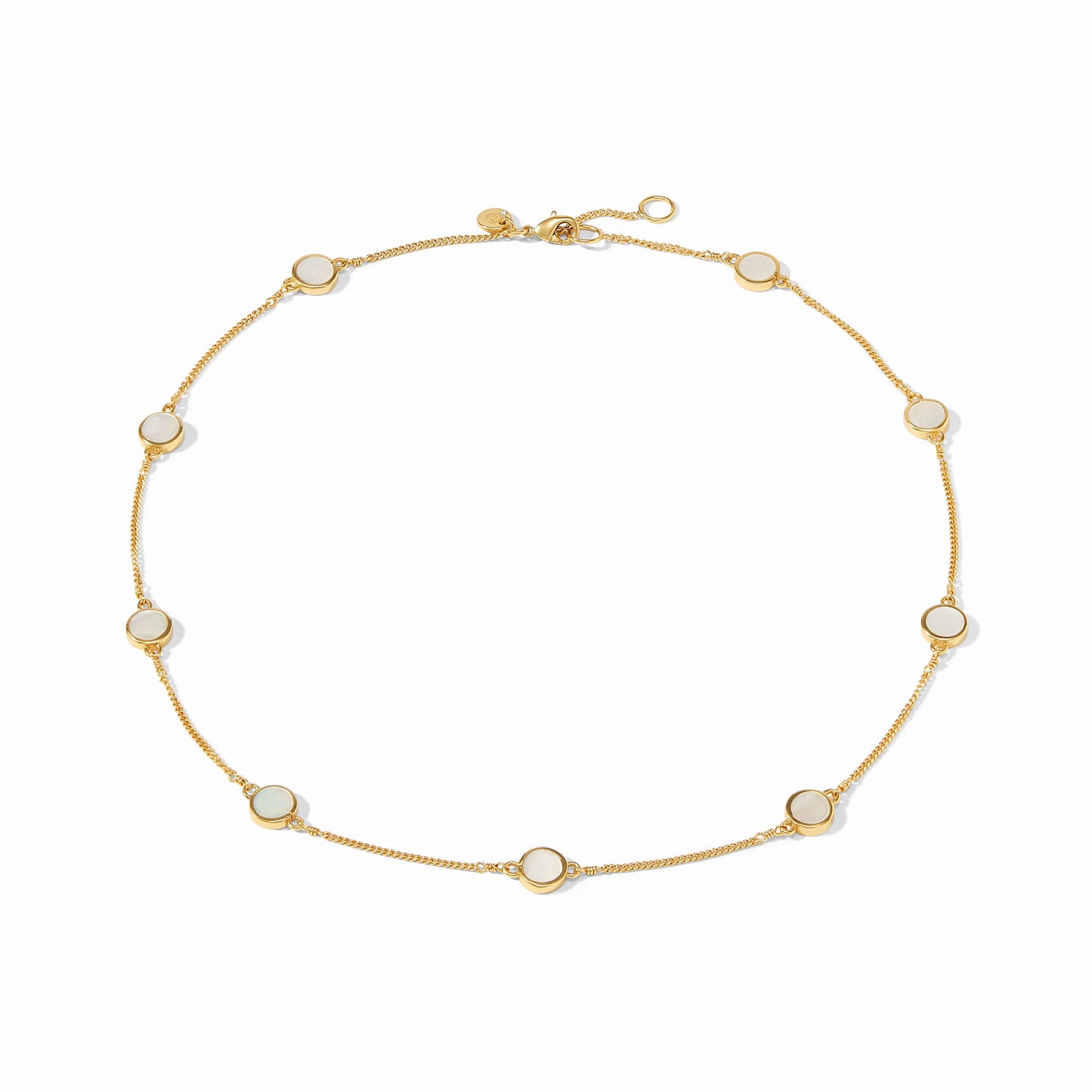 Julie Vos Valencia Delicate Station Necklace Mother of Pearl