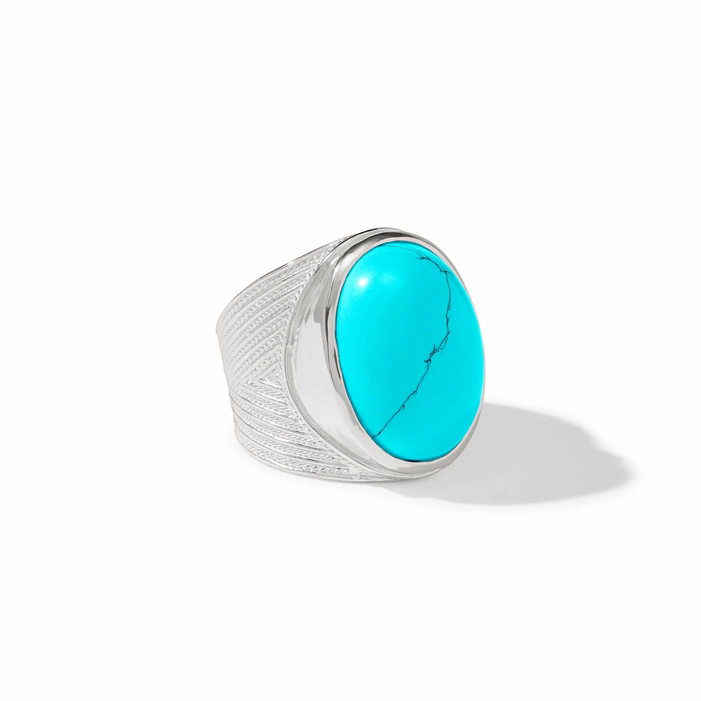 Julie Vos Verona Silver Statement Ring in Turquoise Blue