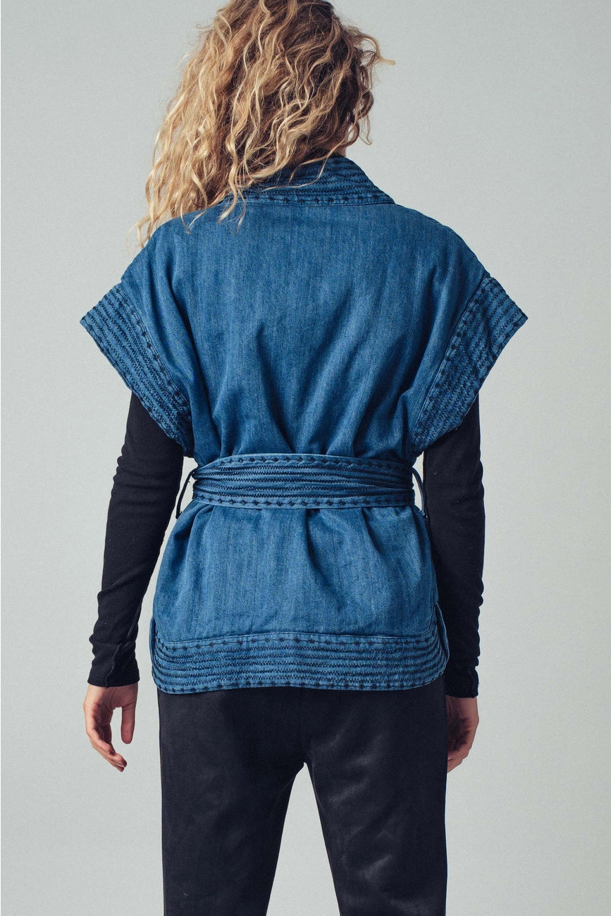 Belted Denim Vest