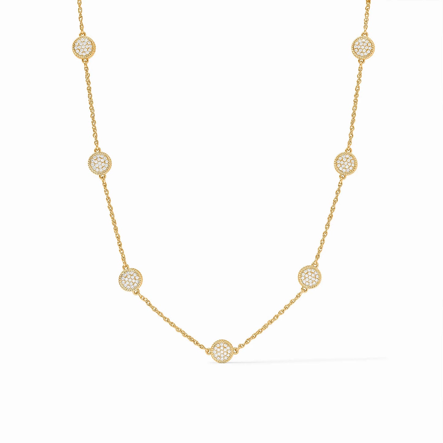Julie Vos Windsor Delicate Station Necklace- Pave Cubic Zirconia