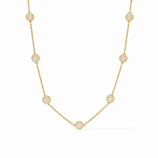 Julie Vos Windsor Delicate Station Necklace- Pave Cubic Zirconia