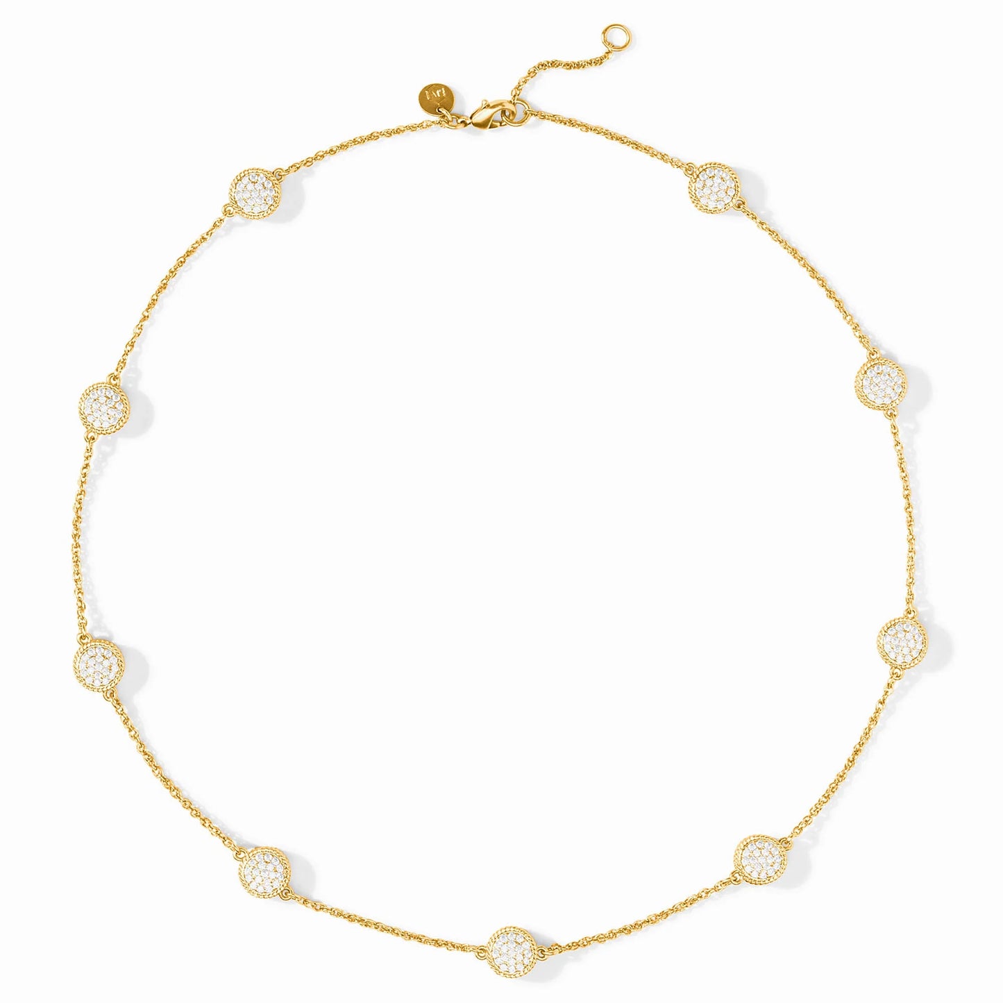 Julie Vos Windsor Delicate Station Necklace- Pave Cubic Zirconia