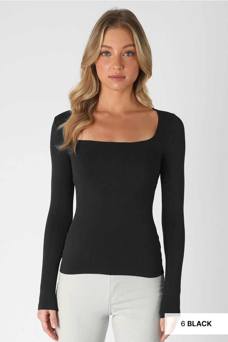 Square Neck Long Sleeve