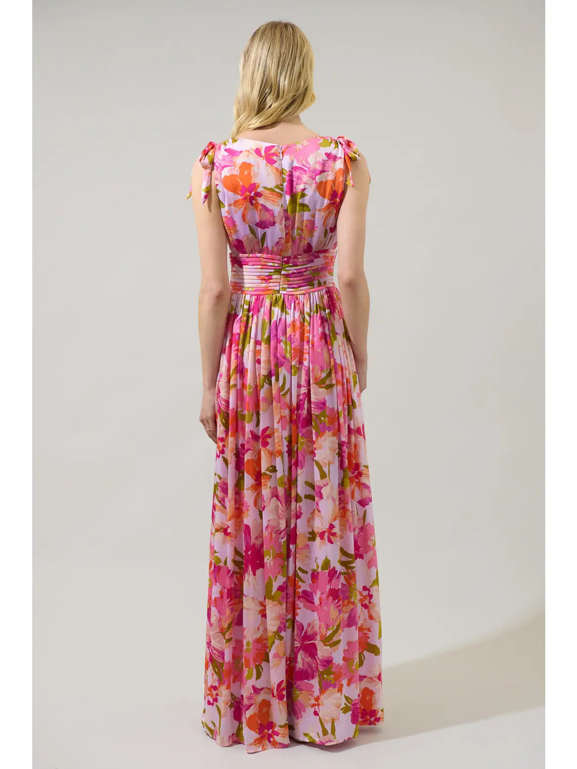 Abigal Floral Descanso Pleated Maxi Dress