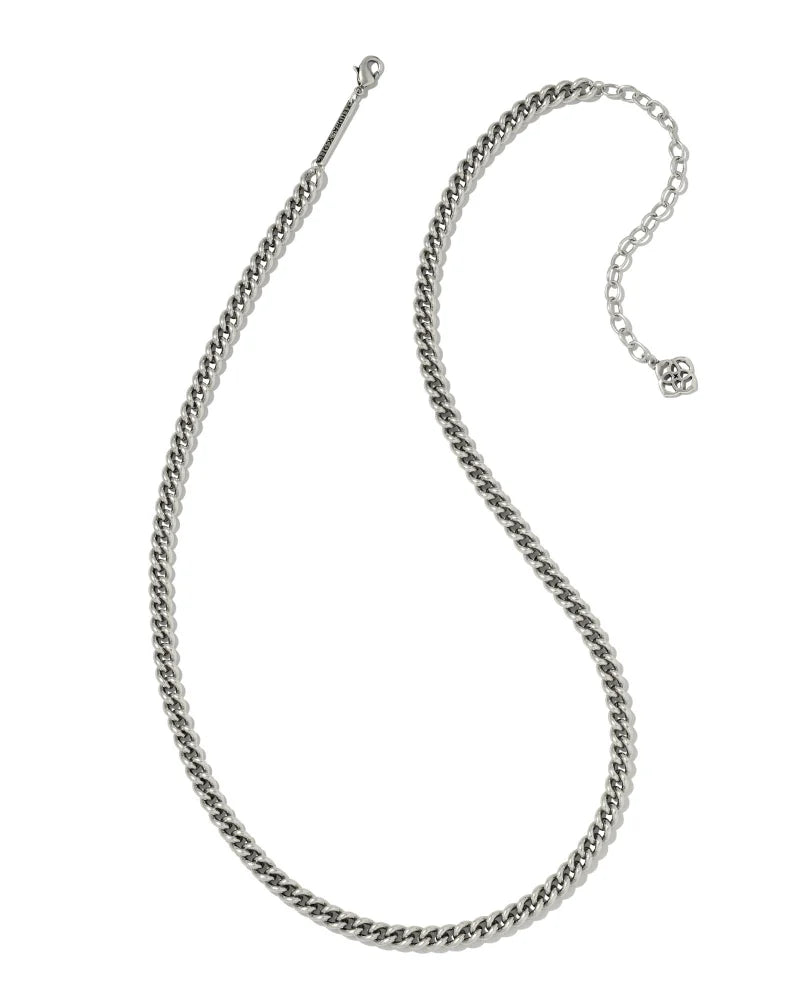 Kendra Scott Ace Chain Necklace in Vintage Silver