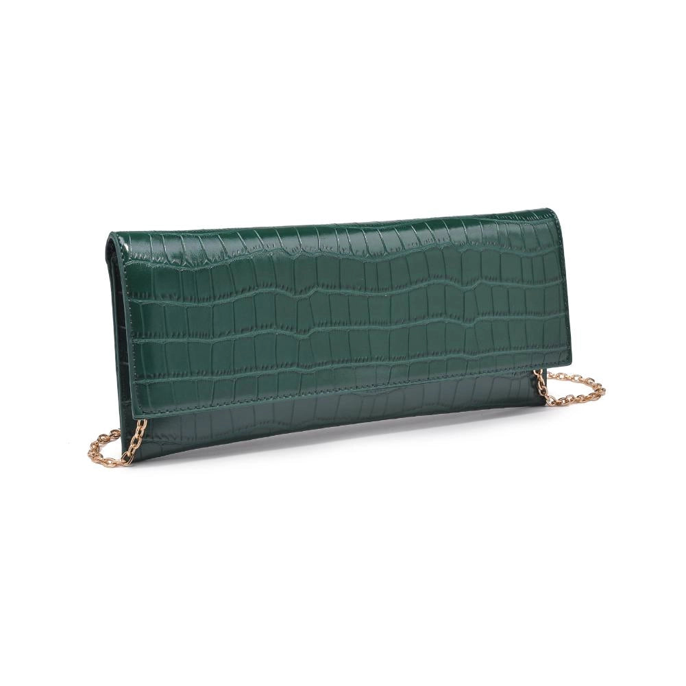 Forrest Green Croc Clutch