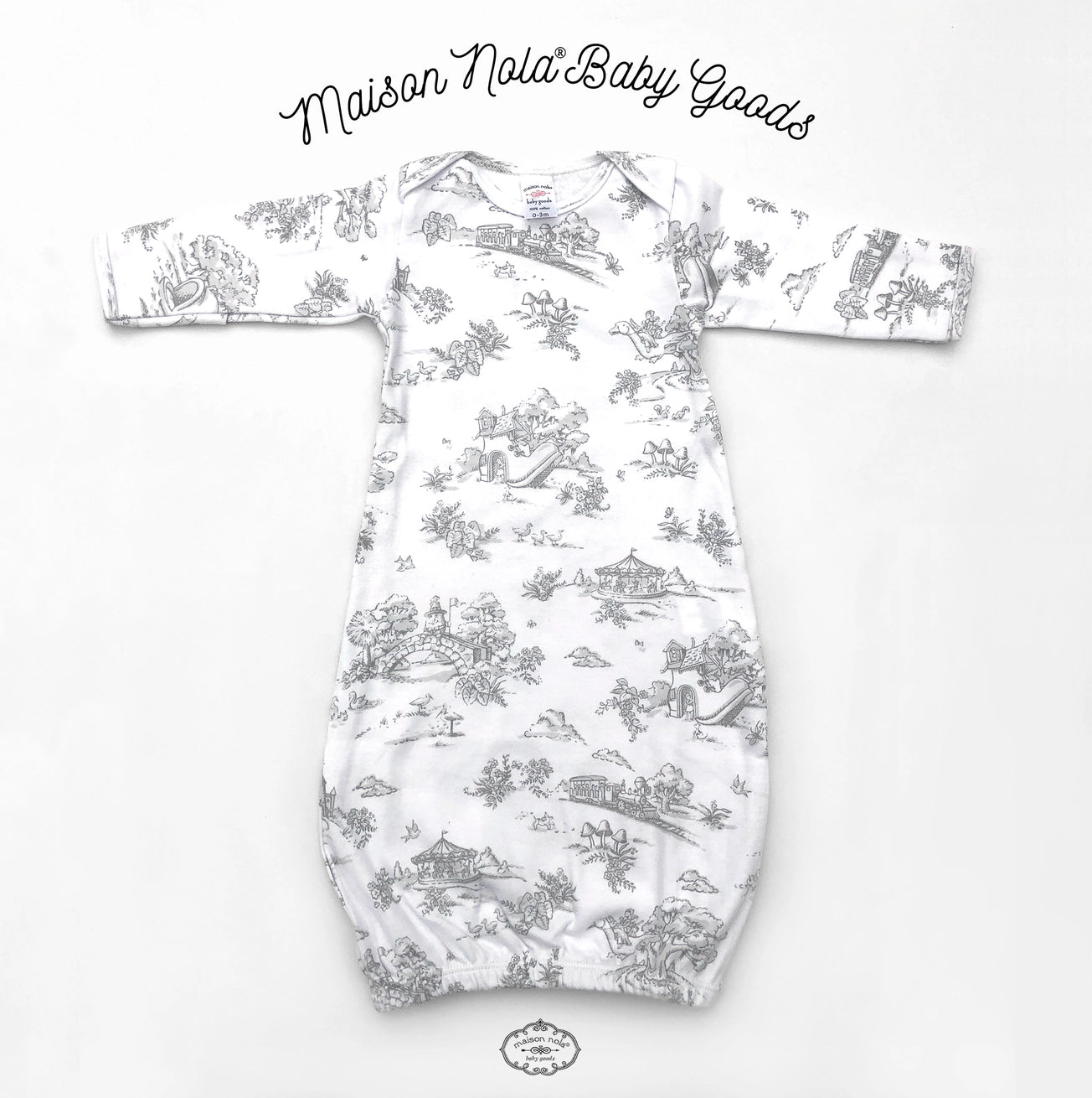 Toile Baby Gown