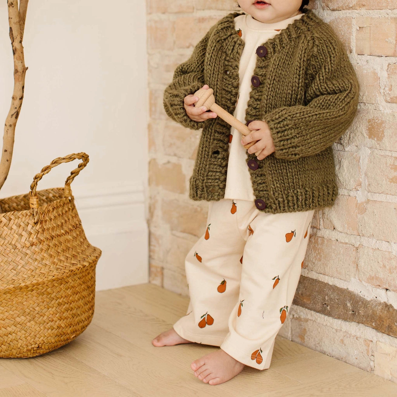 Cotton Baby Pear Shirt and Pants Outfit Set