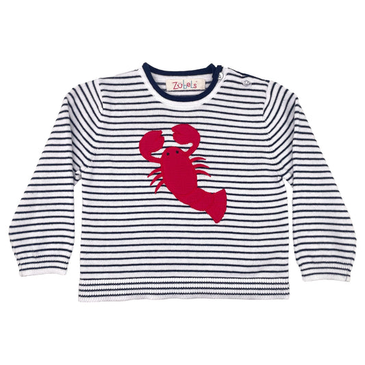 Little Lobster Stripped Knit Sweater