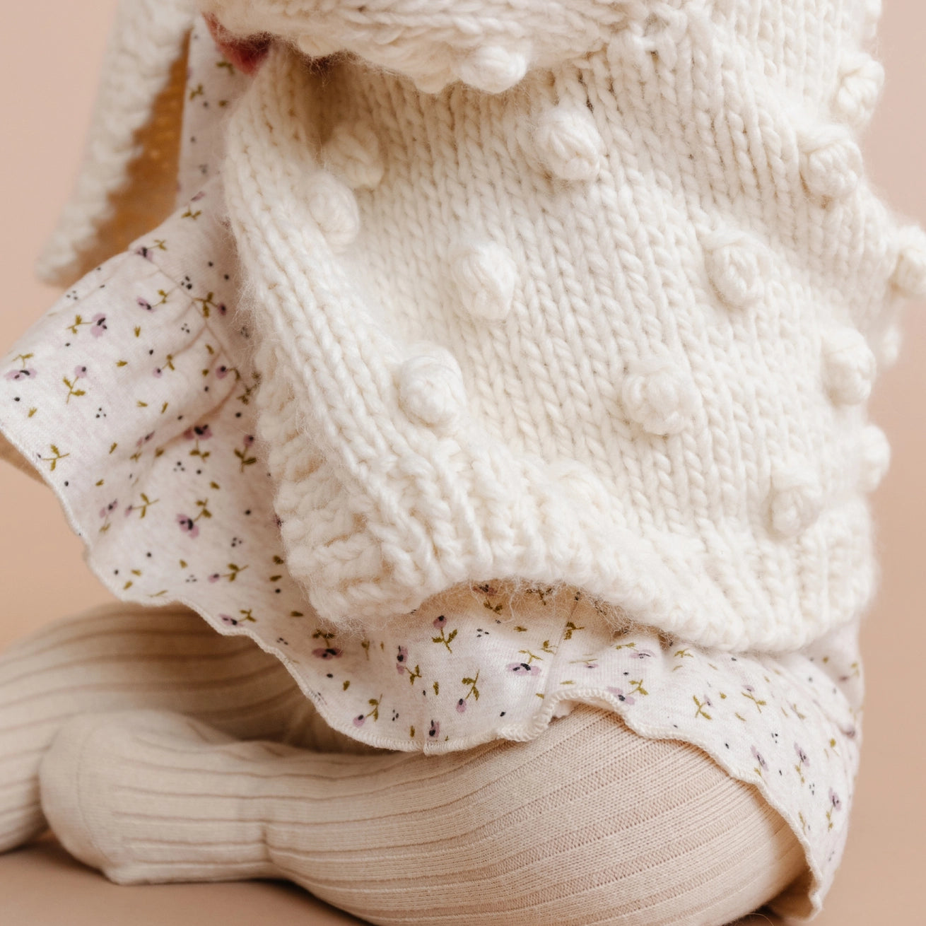 Baby Popcorn Cardigan Cream