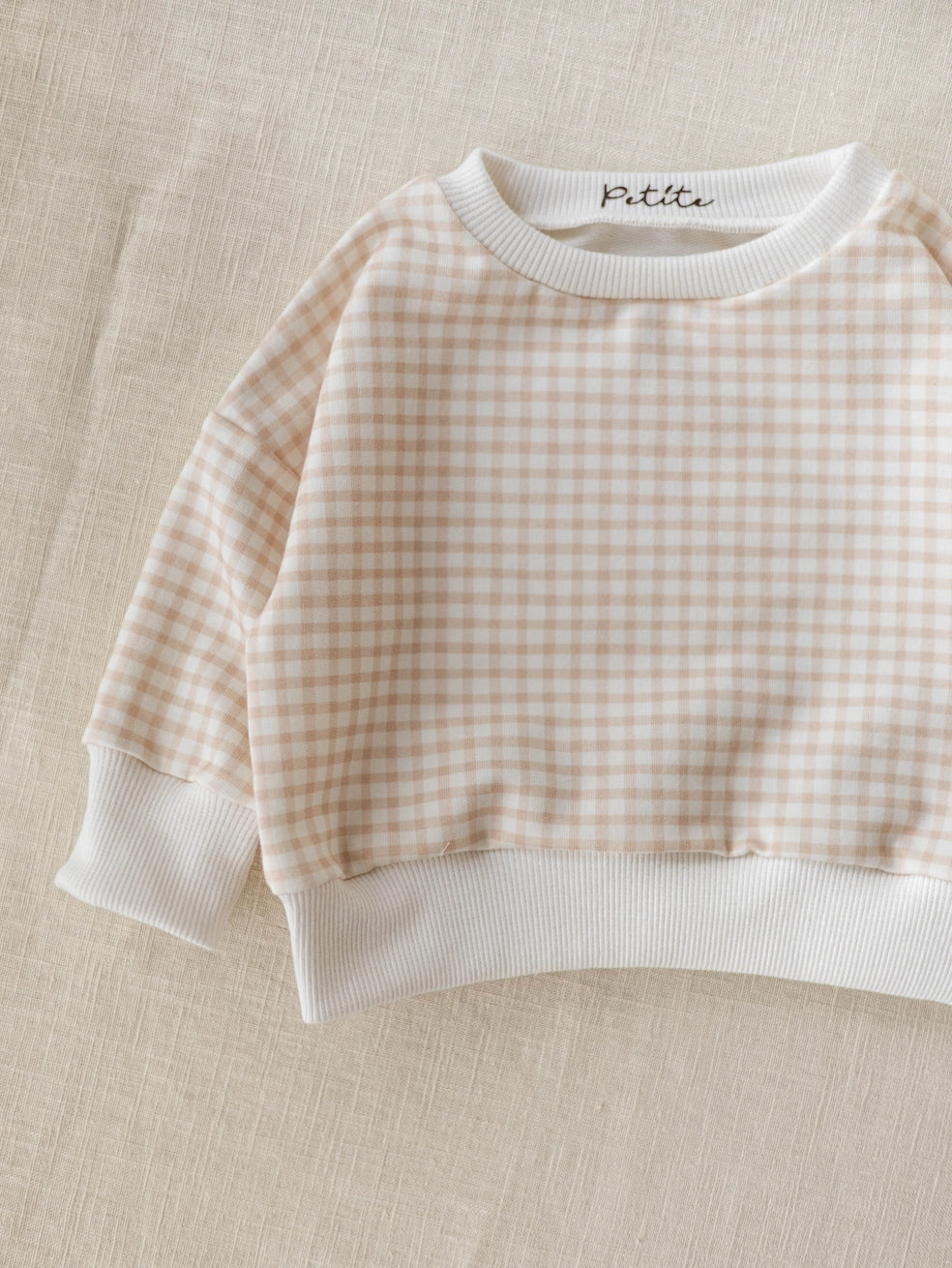 Tiny Checkers Baby Crewneck Sweater