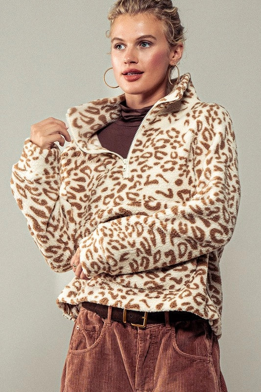 Bare Animal Printed Quarter Zip Pull Over