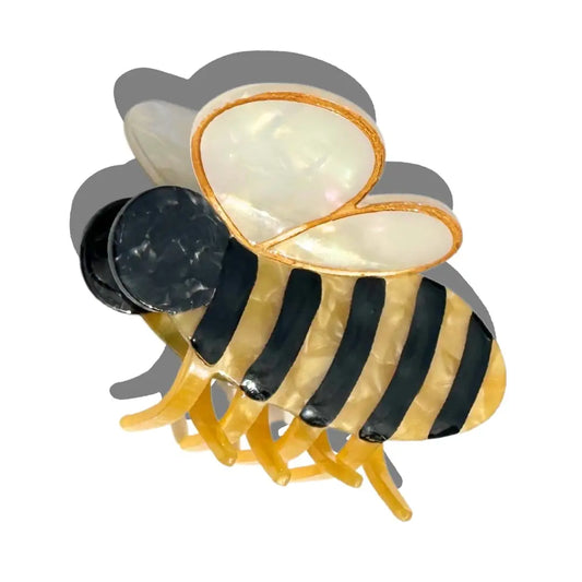 Hand-Painted Bee Claw Hair Clip