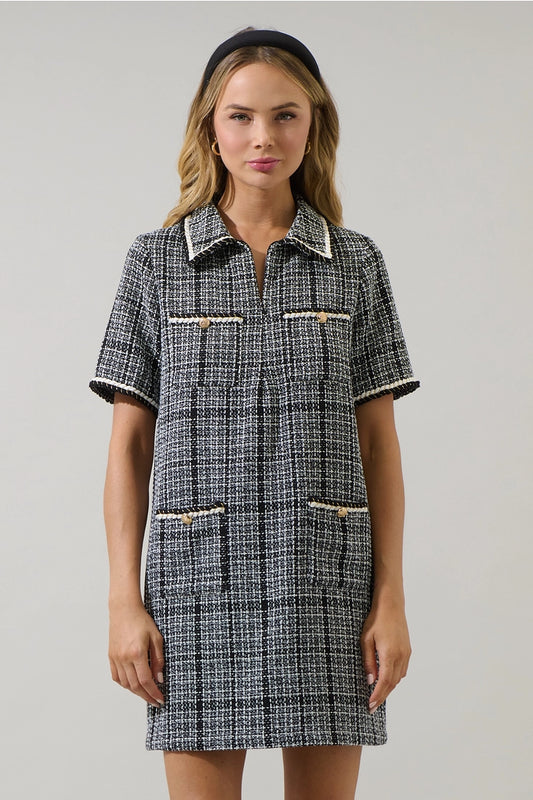 Black & White Tweed Dress