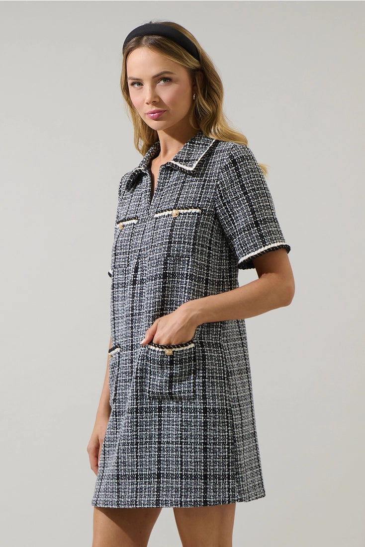 Black & White Tweed Dress