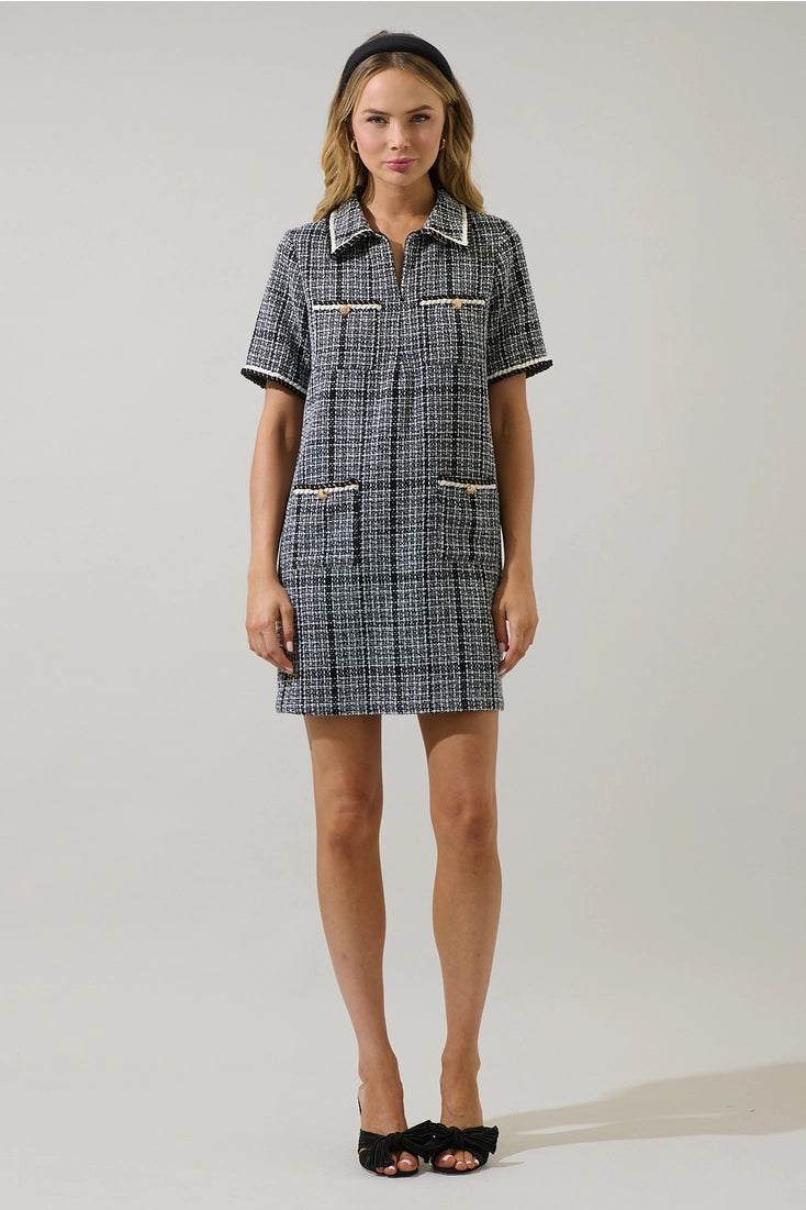 Black & White Tweed Dress