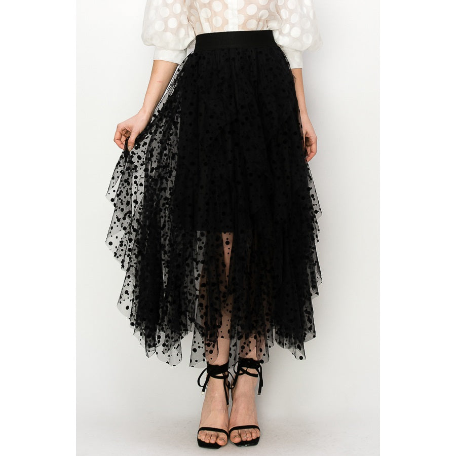 Black Polka Dot Party Tulle Skirt